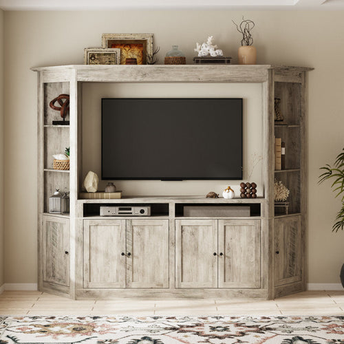 Apex 100" Entertainment Center - Grey Woodgrain TV Stand for 65" TVs