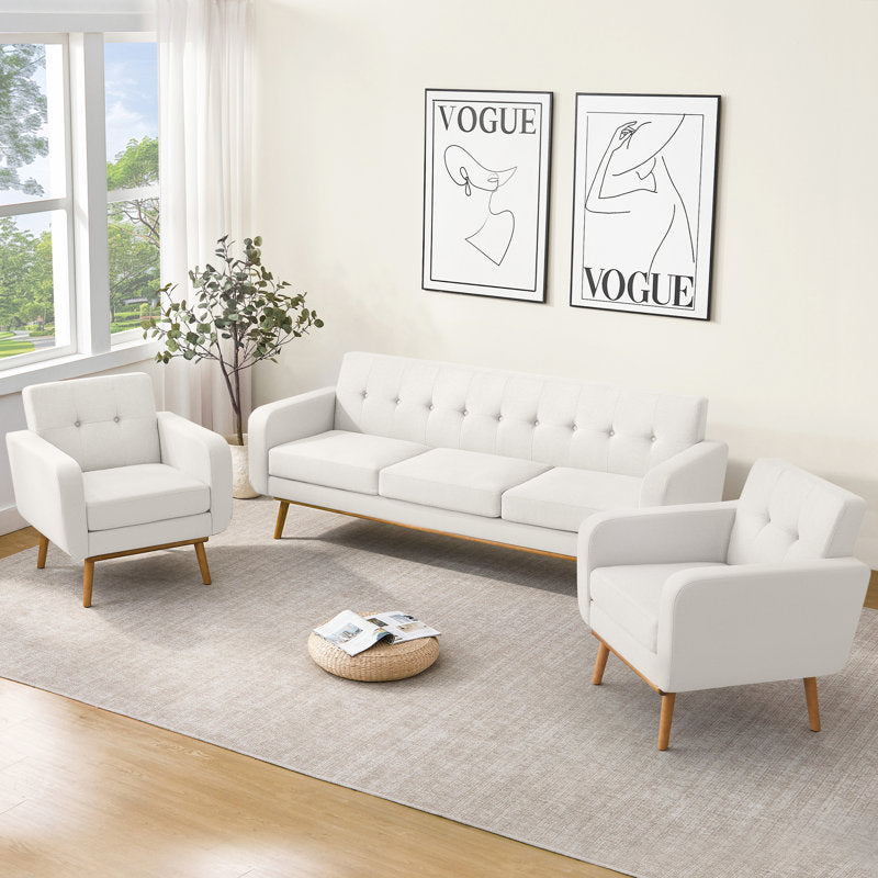 Aurelia - 3 Piece Mid-Century Modern Sofa Set for Living Room