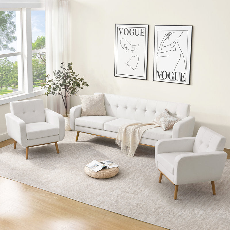 Aurelia - 3 Piece Mid-Century Modern Sofa Set for Living Room