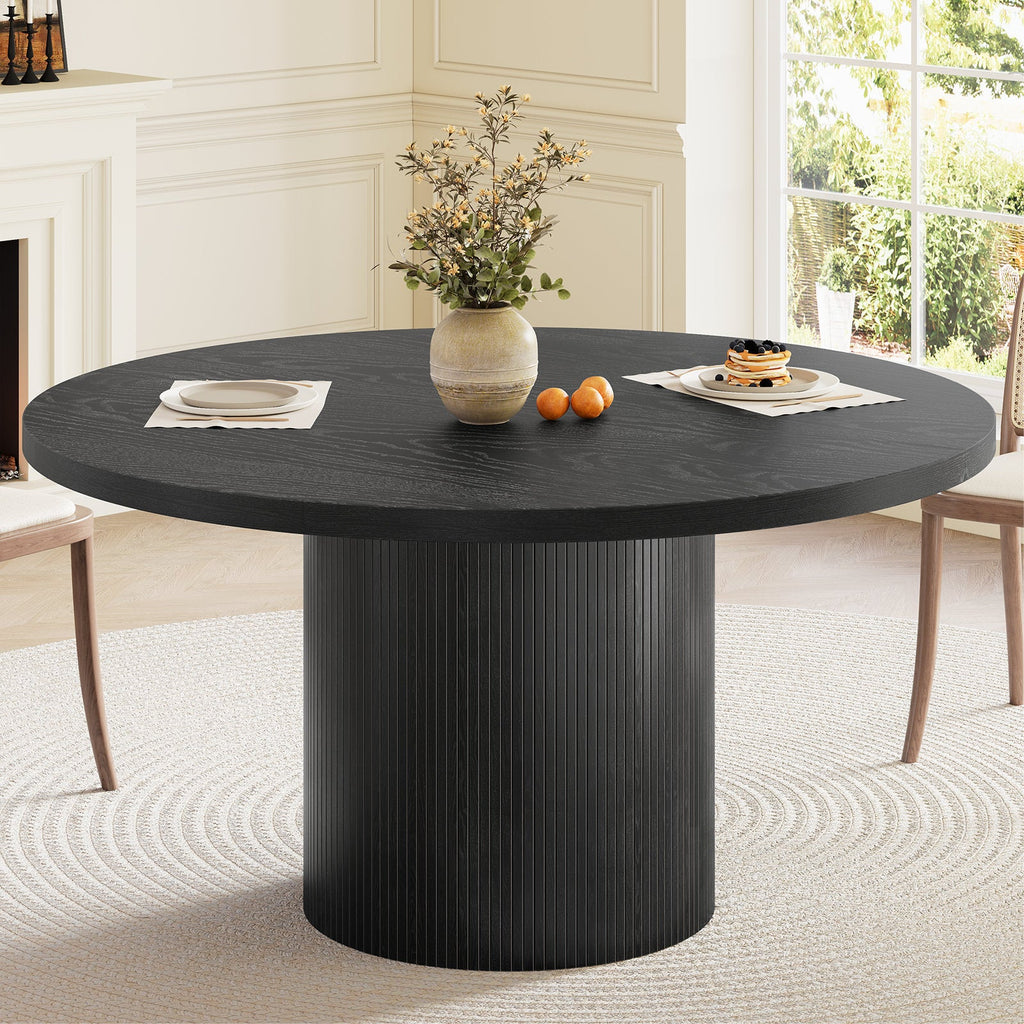 Aurelia - 47" Round Dining Table Mid-Century Wood Base Kitchen Table
