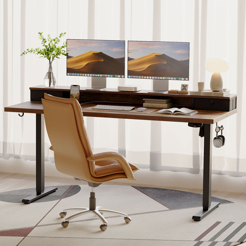 ApexRise - 48" Electric Standing Desk with Drawers & Monitor Shelf