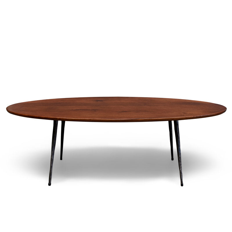 Vivian - Mid-Century Solid Walnut Oval Coffee Table for Living Room