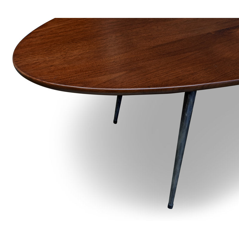 Vivian - Mid-Century Solid Walnut Oval Coffee Table for Living Room