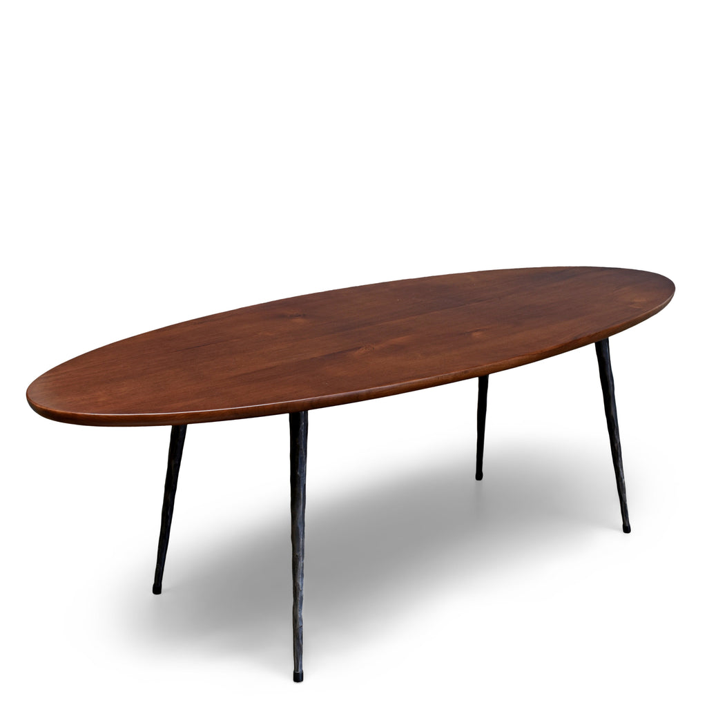 Vivian - Mid-Century Solid Walnut Oval Coffee Table for Living Room