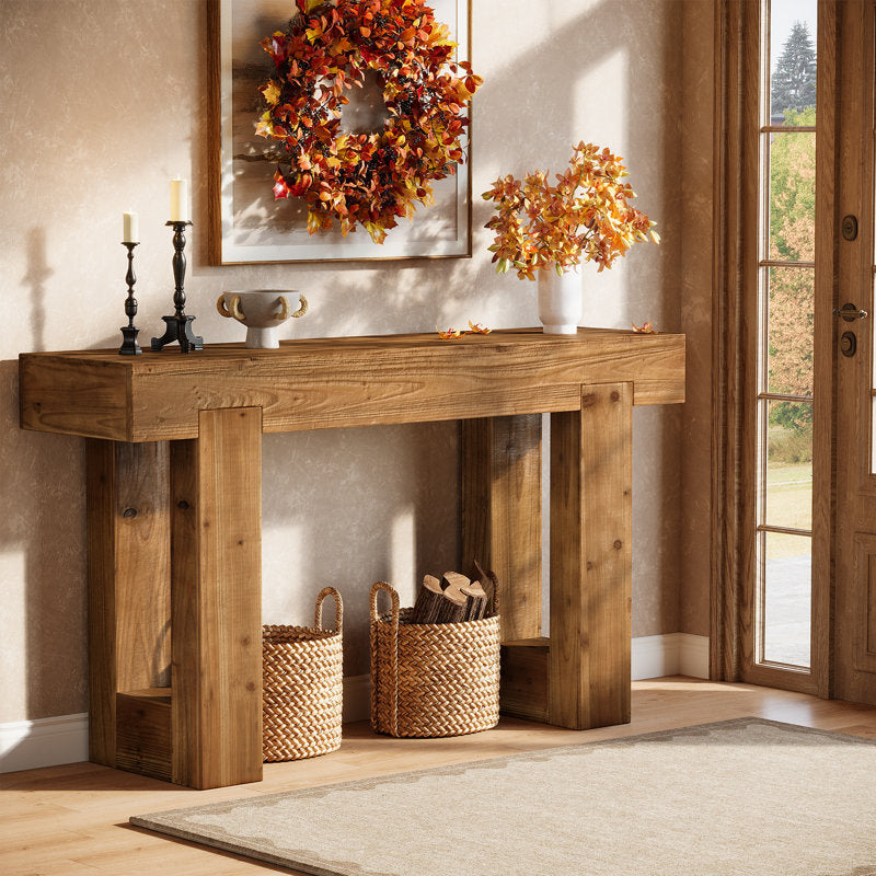 Rowan - 55" Console Table Farmhouse Solid Wood Entryway