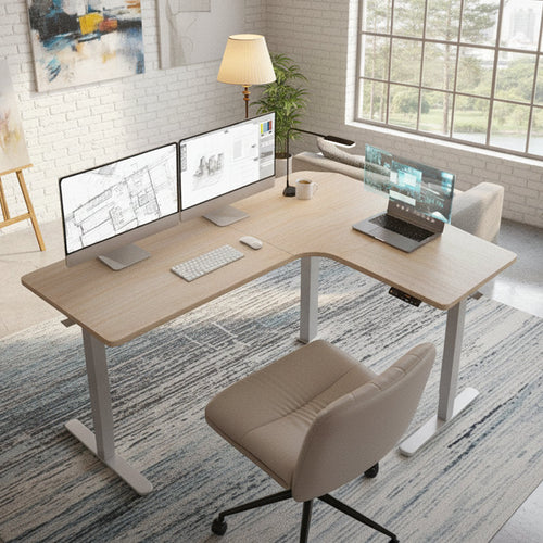 ApexLift 63" L-Shaped Standing Desk - Electric Corner Desk for Home Office