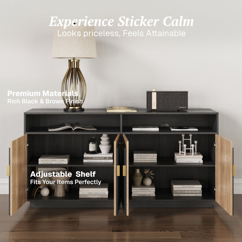 Aurelia - 65" Fluted TV Stand Mid-Century Modern Media Console