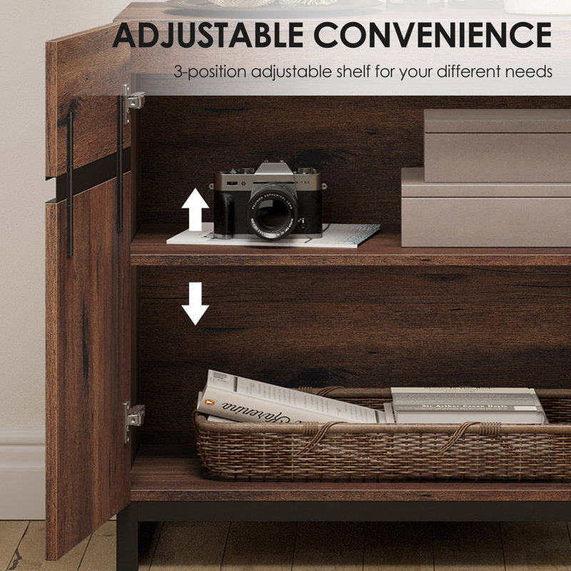 Aadam - 72" Modern Wood Bookcase with Cabinet for Home Office