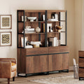 Aadam - 72" Modern Wood Bookcase with Cabinet for Home Office