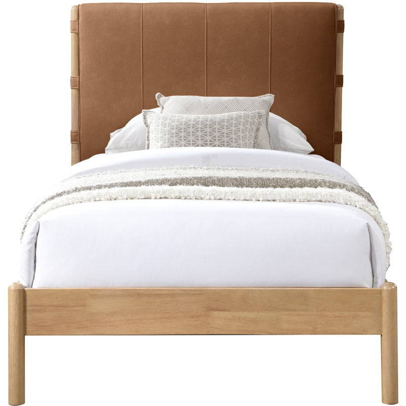 Abigail - Twin Vegan Leather Platform Bed Mid-Century Modern