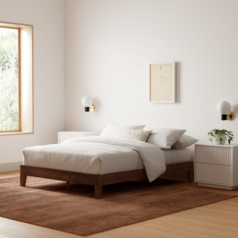 Amaryn - Solid Wood Platform Bed Queen Mid-Century Modern Frame