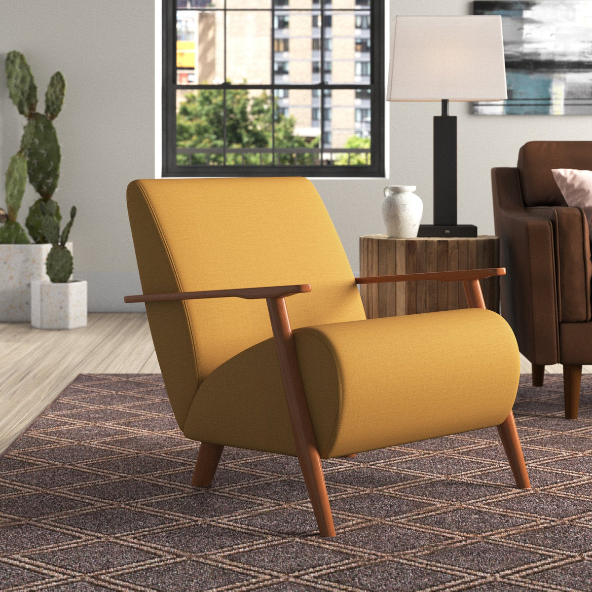 Andablo - Upholstered Armchair Contemporary Wood Accent Chair