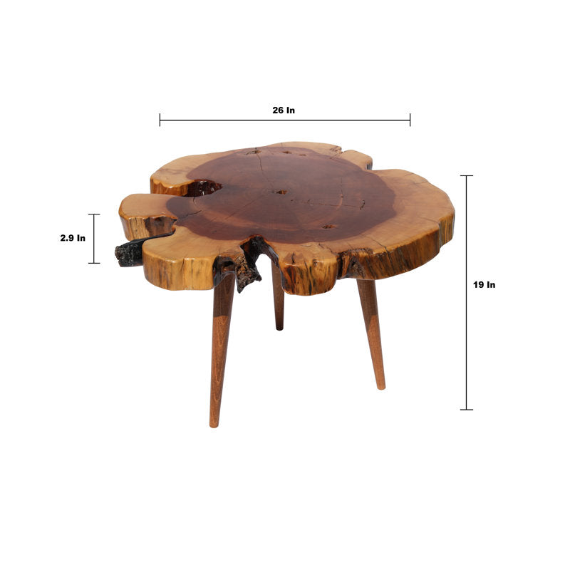 Andranik - Live Edge Solid Juniper Wood Coffee Table for Living Room