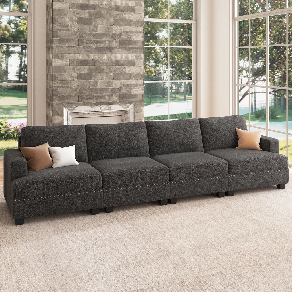 Anureet - 4-Person Modular Sectional Sofa with Nailhead Trim