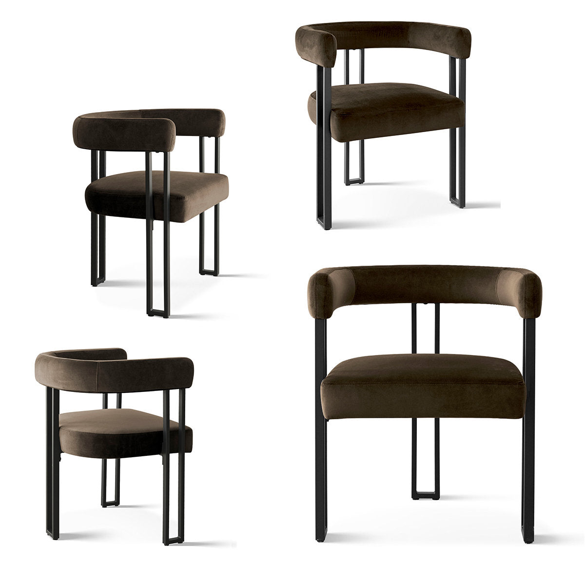 Beore - Modern Velvet Dining Armchairs Set of 4 Stain Resistant