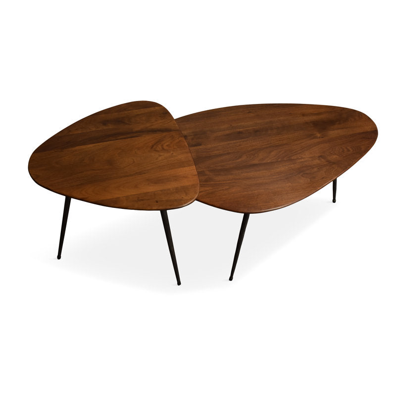 Brooxie - Nesting Coffee Table Set Solid Walnut Wood Living Room
