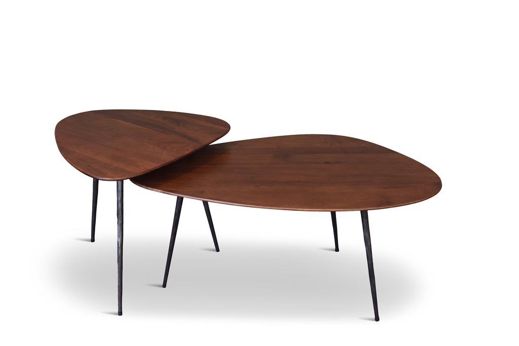 Brooxie - Nesting Coffee Table Set Solid Walnut Wood Living Room
