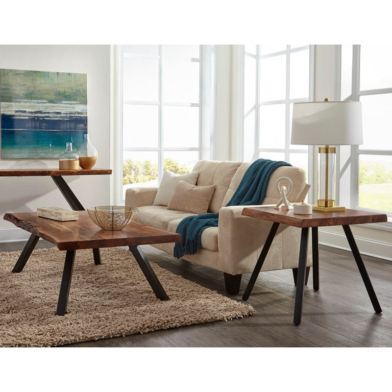 Crissman - Live Edge Solid Wood Coffee Table for Living Room
