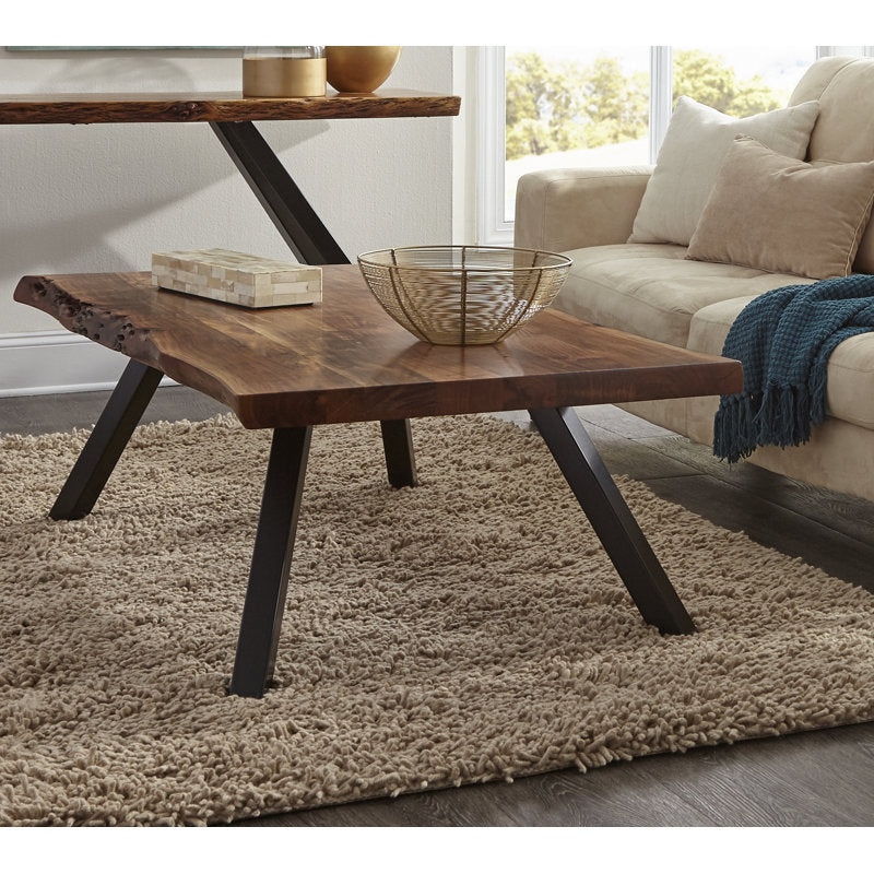 Crissman - Live Edge Solid Wood Coffee Table for Living Room