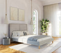 Cybil - Upholstered Bed Frame with Tall Pillow Headboard