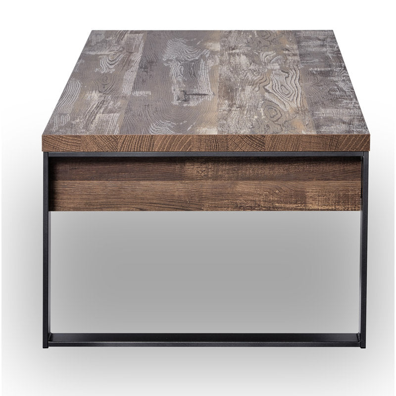 Draylen - 2-Drawer Coffee Table Industrial Wood & Metal Living Room