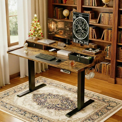 Apex Lift - Electric Standing Desk with Monitor Shelf & Drawer