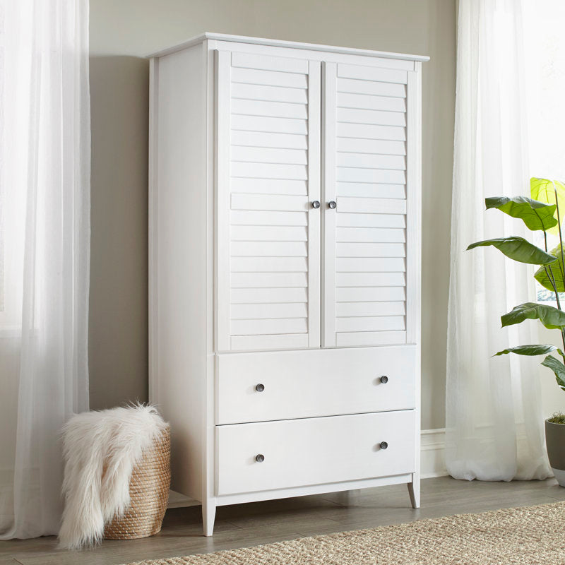 Greenport - Solid Wood Armoire Coastal Wardrobe for Bedroom Storage