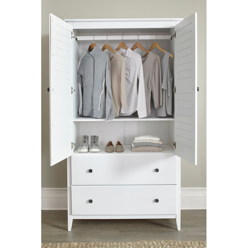 Greenport - Solid Wood Armoire Coastal Pine Bedroom Wardrobe