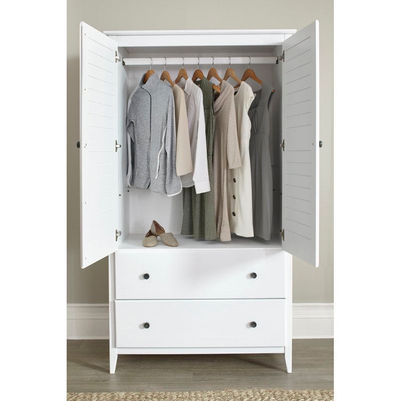 Greenport - Solid Wood Armoire Coastal Pine Bedroom Wardrobe