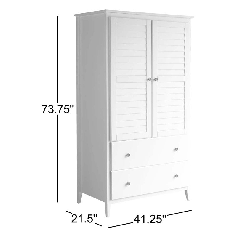 Greenport - Solid Wood Armoire Coastal Wardrobe for Bedroom Storage