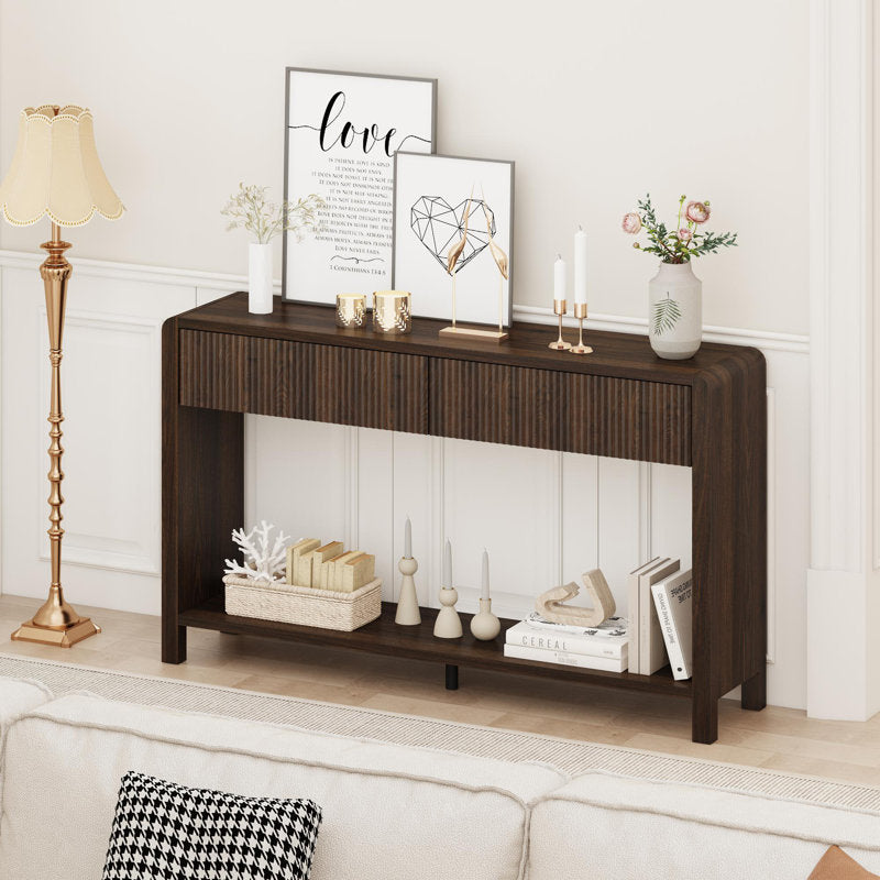 Guinna - 2-Drawer Wood Console Table Modern Entryway Sofa Table