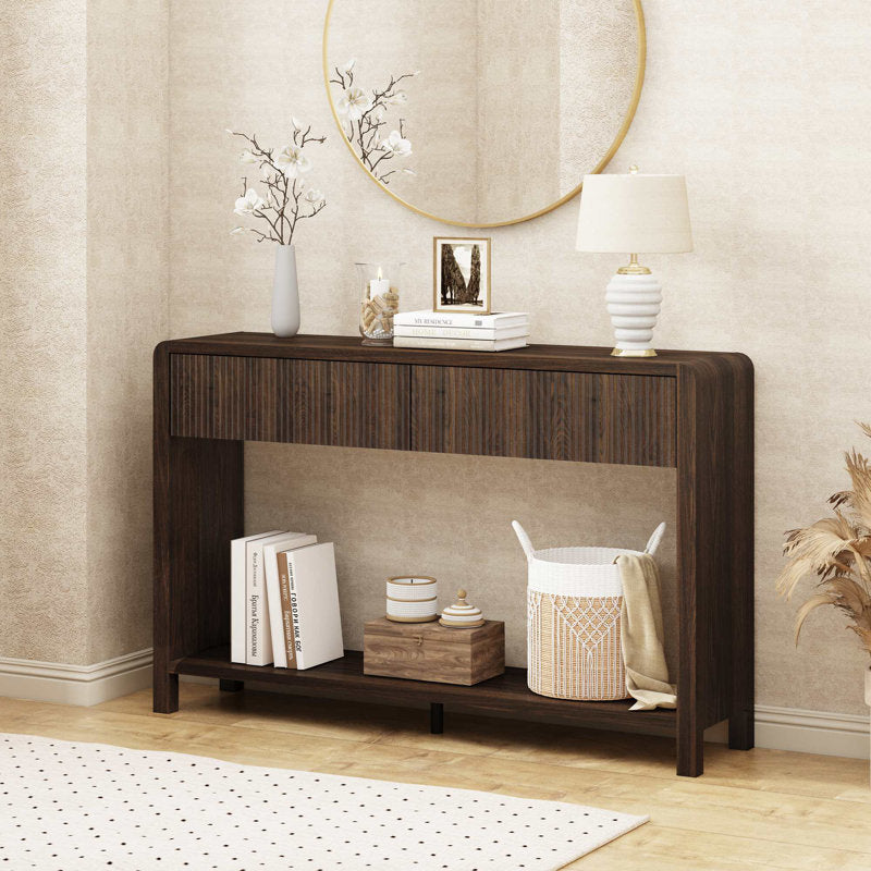 Guinna - 2-Drawer Wood Console Table Modern Entryway Sofa Table