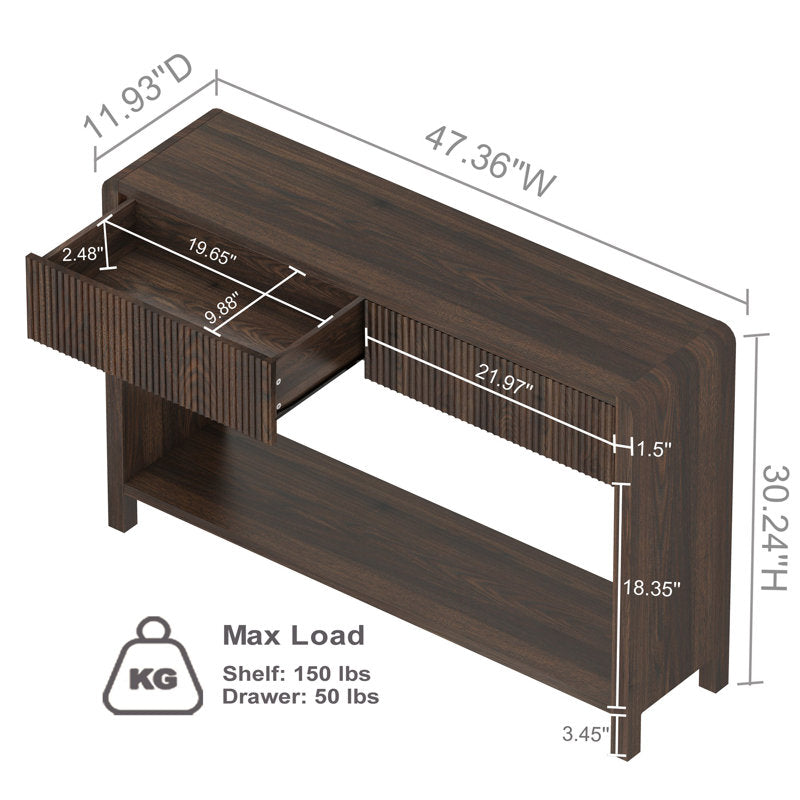 Guinna - 2-Drawer Wood Console Table Modern Entryway Sofa Table