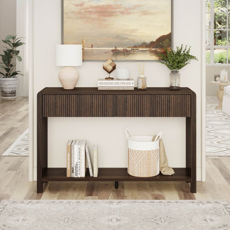 Guinna - 2-Drawer Wood Console Table Modern Entryway Sofa Table