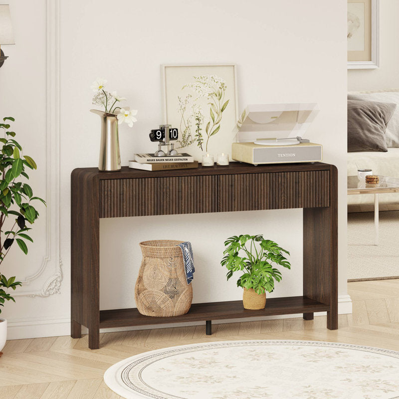 Guinna - 2-Drawer Wood Console Table Modern Entryway Sofa Table