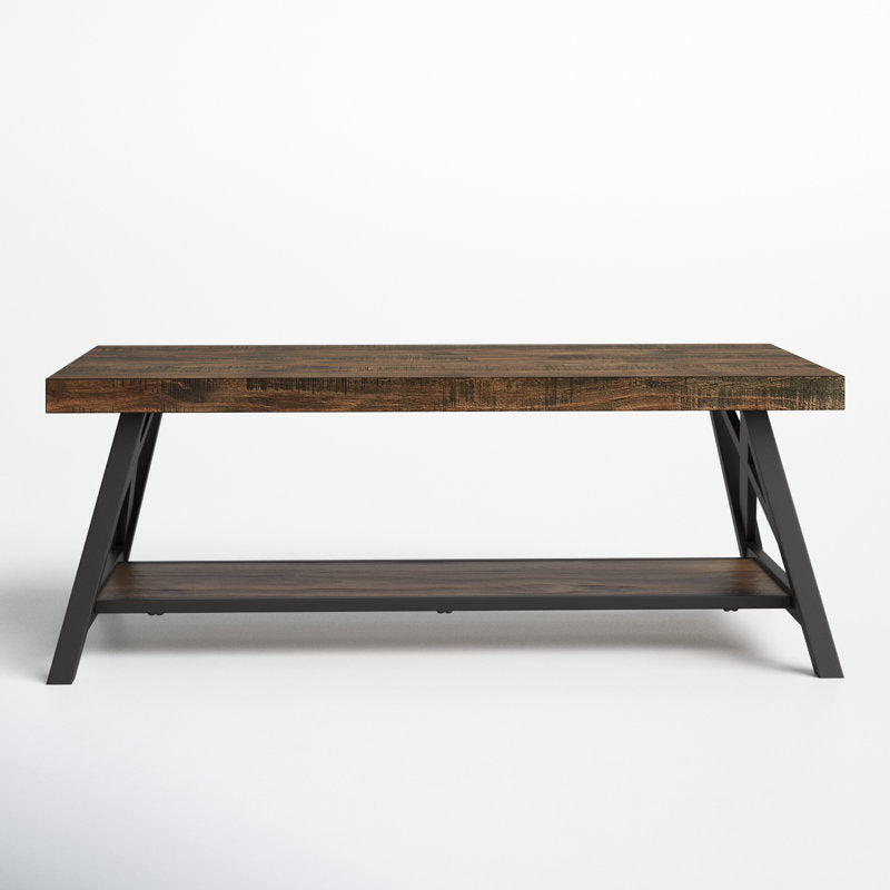 Isakson - Coffee Table Coastal Farmhouse Wood & Metal Living Room