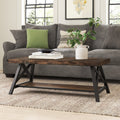 Isakson - Coffee Table Coastal Farmhouse Wood & Metal Living Room