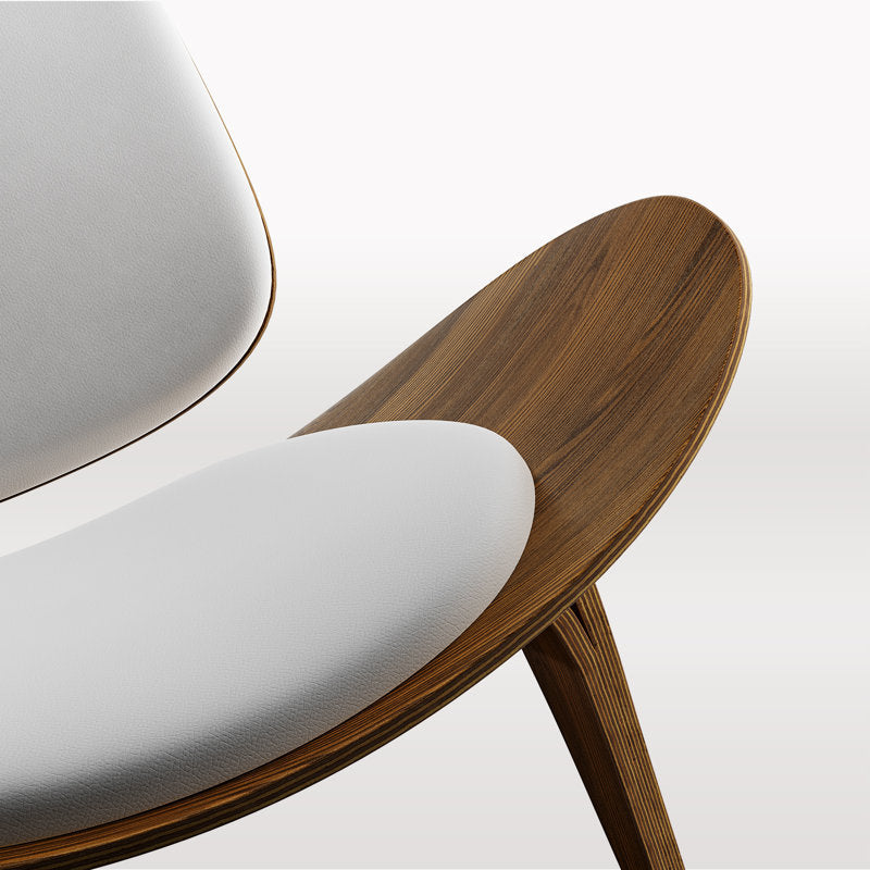 Jiovanna - Mid-Century Modern Faux Leather Shell Accent Chair
