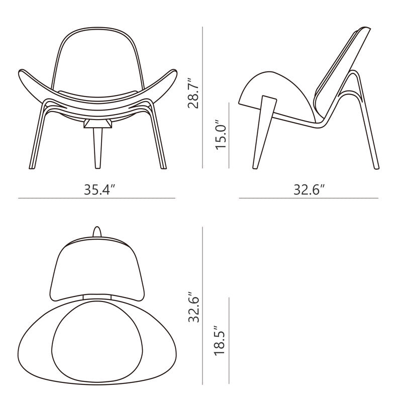Jiovanna - Mid-Century Modern Faux Leather Shell Accent Chair