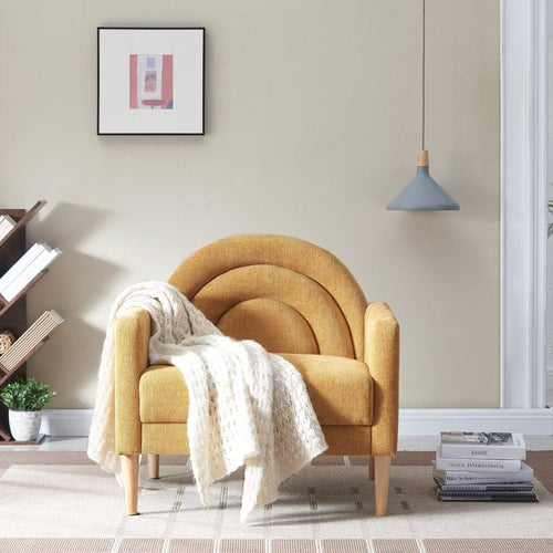 Arc-Luxe - Linen Upholstered Accent Chair for Living Room & Bedroom