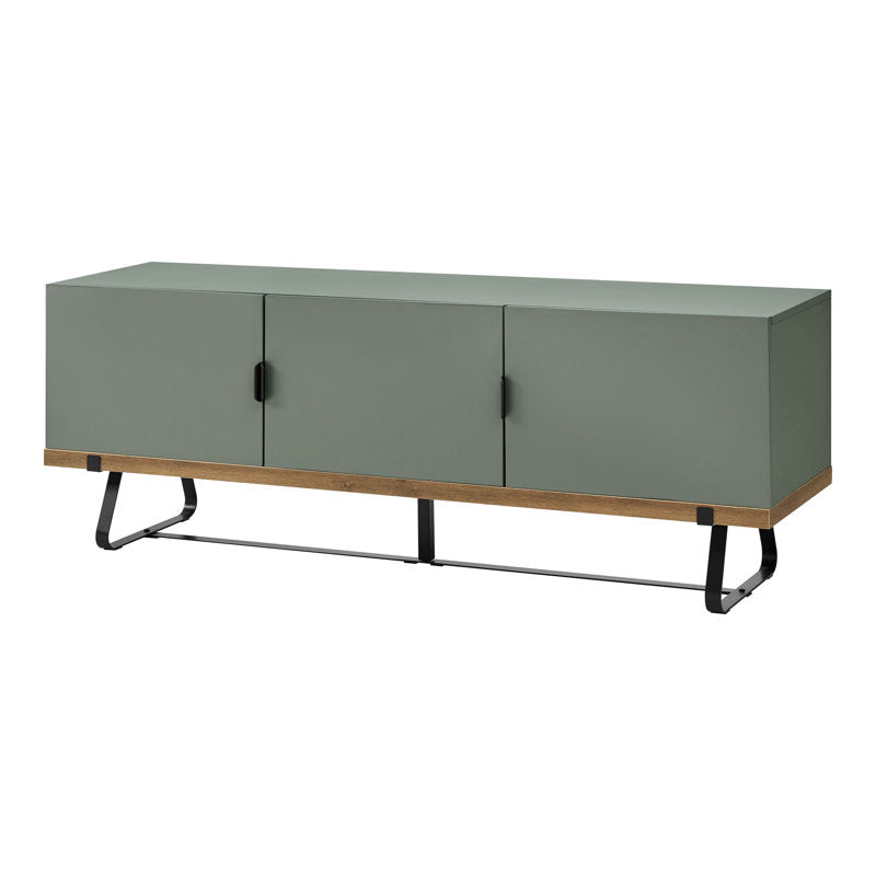 Maronay 60" TV Stand - Industrial Oak & Green Media Console