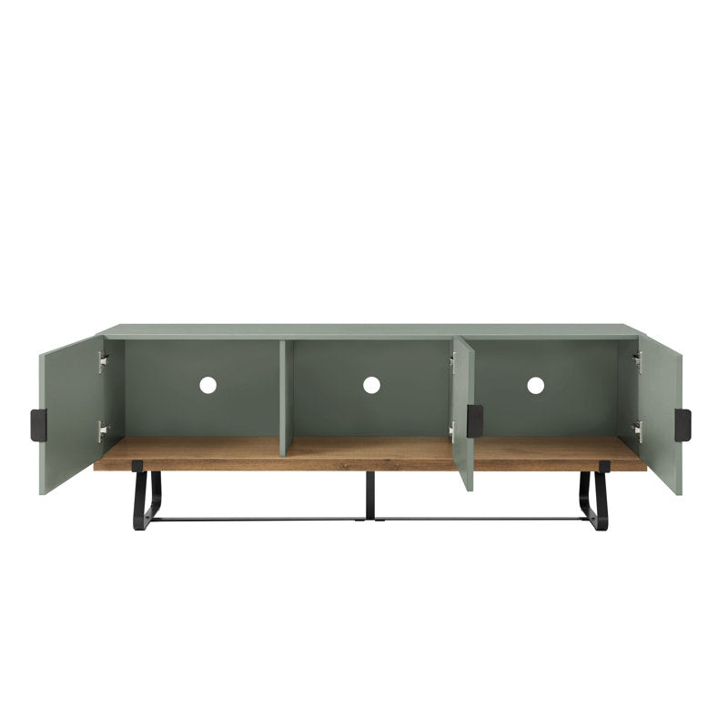 Maronay 60" TV Stand - Industrial Oak & Green Media Console