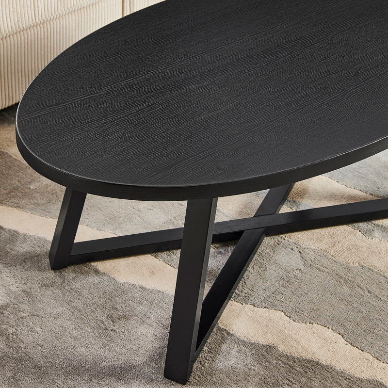 Marvis Savner - Modern Wood Oval Coffee Table for Living Room