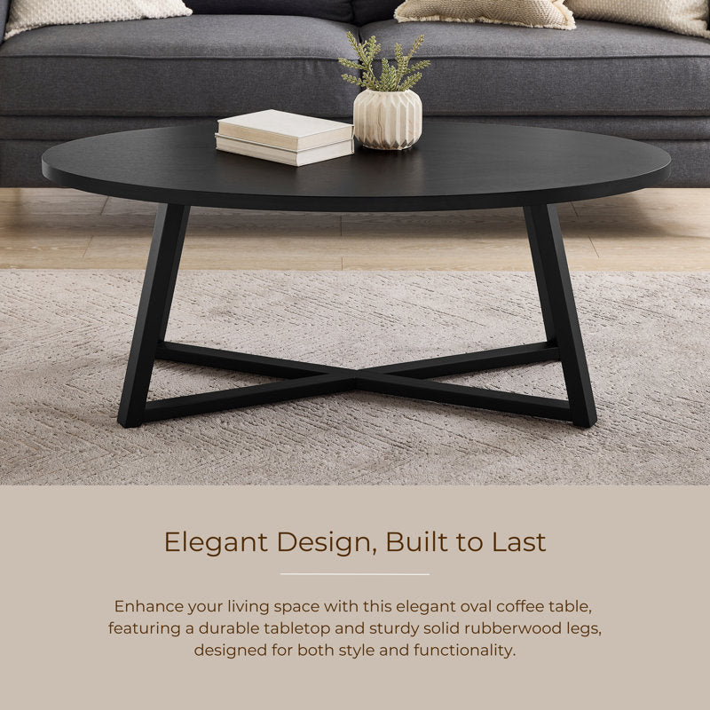 Marvis Savner - Modern Wood Oval Coffee Table for Living Room