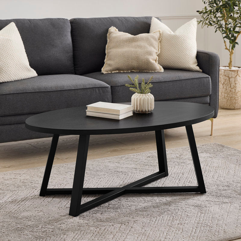 Marvis Savner - Modern Wood Oval Coffee Table for Living Room
