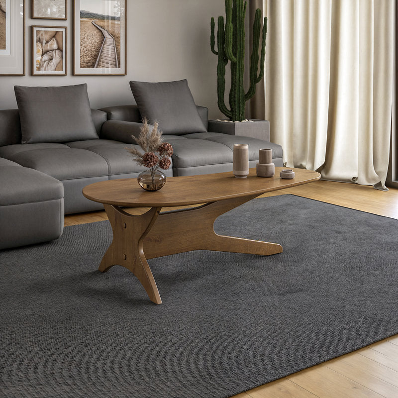 Aura - Abstract Solid Wood Coffee Table Mid Century Modern Living Room