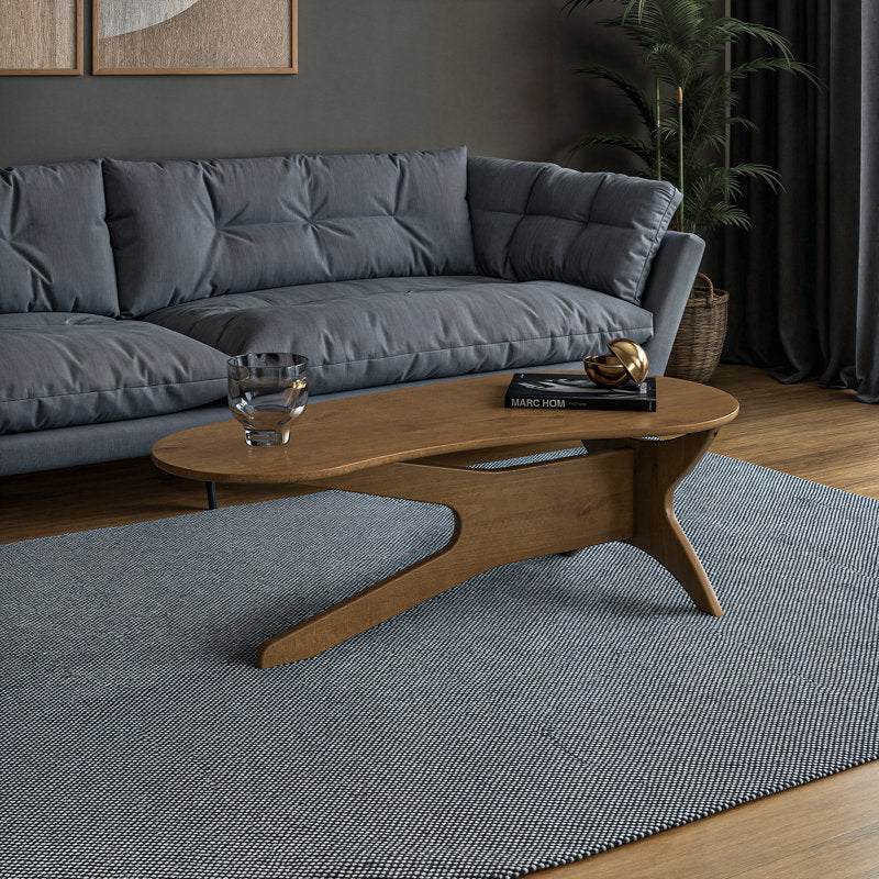Aura - Abstract Solid Wood Coffee Table Mid Century Modern Living Room