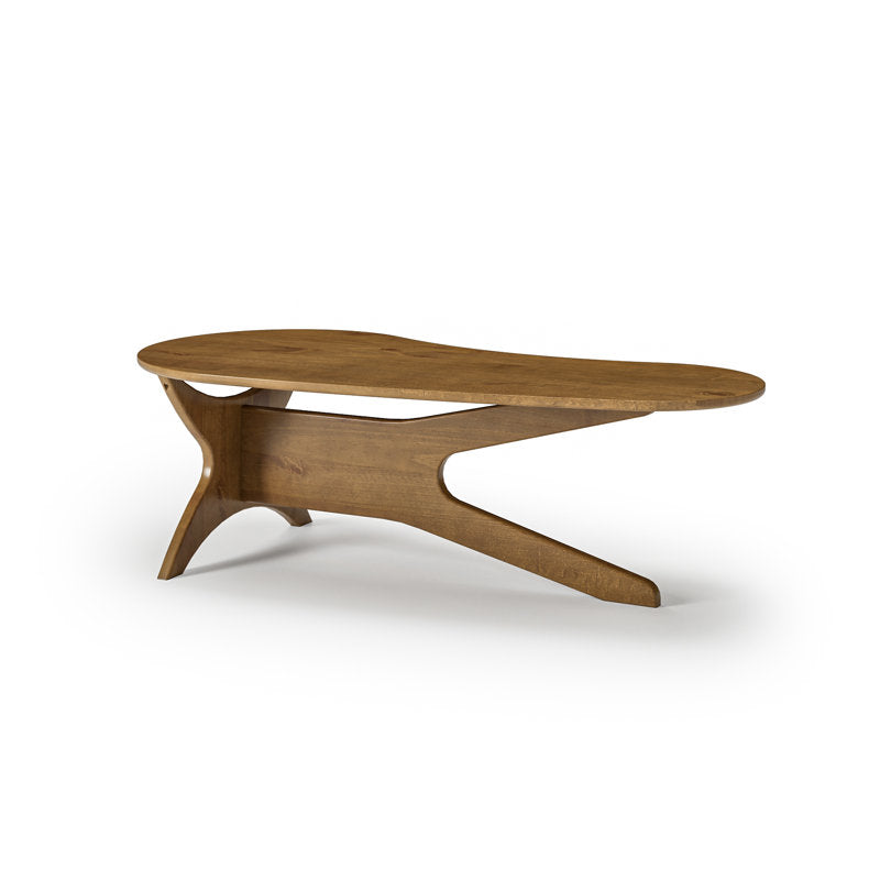 Aura - Abstract Solid Wood Coffee Table Mid Century Modern Living Room