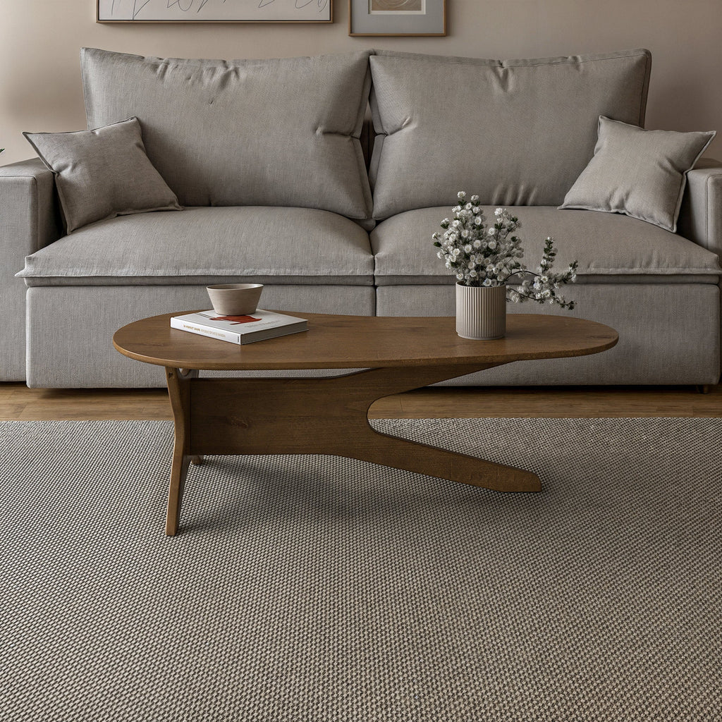 Aura - Abstract Solid Wood Coffee Table Mid Century Modern Living Room