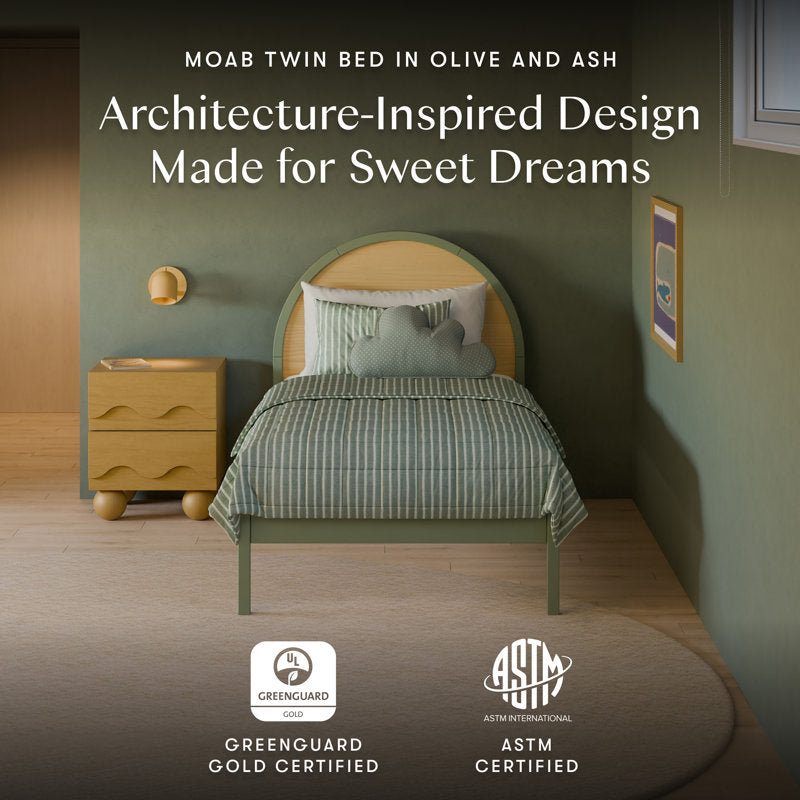 Moab Twin Bed - Modern Sculptural Wood Kids Bed Frame